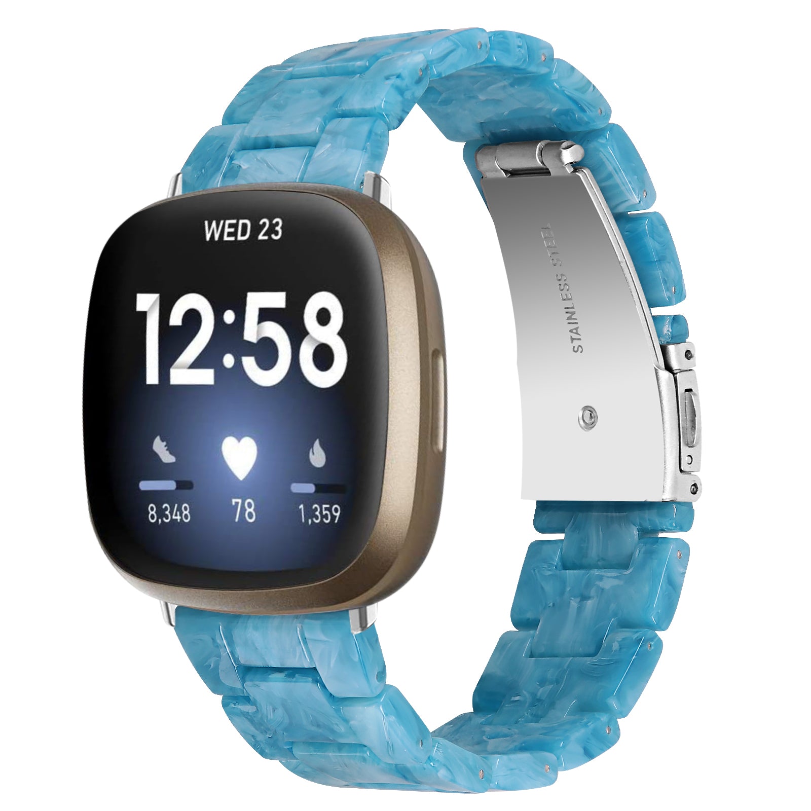 For Fitbit Versa 4 Sense 2 Resin Watch Band Strap Adjustable Bracelet with Stainless Steel Buckle For Fitbit Versa 4 Sense 2 Resin Watch Band Strap Adjustable Bracelet with Stainless Steel Buckle